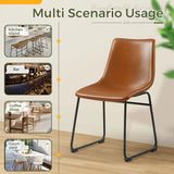 Homall Barstools Low Height PU Leather Counter Bar Stool With Back and Footrest Set of 2