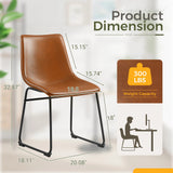Homall Barstools Low Height PU Leather Counter Bar Stool With Back and Footrest Set of 2