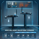 Homall Height Adjustable Gaming Desk T-Shaped Office Desk with Mouse Pad, Cup Holder, and Headphone Hooks