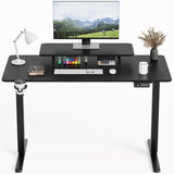 Homall Electric Height Adjustable Standing Desk with Monitor Stand Lifting Range 28~46" Stand Up Office Desk for Home Office