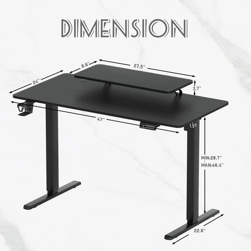 Homall  Electric Height Adjustable Standing Desk with Monitor Stand Lifting Range 28~46" Stand Up Office Desk for Home Office