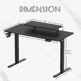 Homall  Electric Height Adjustable Standing Desk with Monitor Stand Lifting Range 28~46" Stand Up Office Desk for Home Office