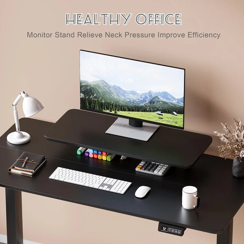 Homall  Electric Height Adjustable Standing Desk with Monitor Stand Lifting Range 28~46" Stand Up Office Desk for Home Office