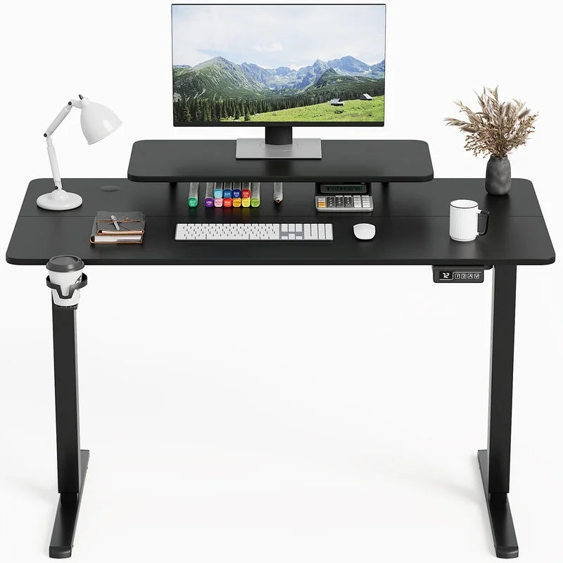 Homall  Electric Height Adjustable Standing Desk with Monitor Stand Lifting Range 28~46" Stand Up Office Desk for Home Office