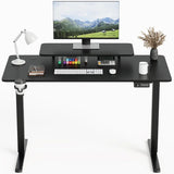 Homall  Electric Height Adjustable Standing Desk with Monitor Stand Lifting Range 28~46" Stand Up Office Desk for Home Office