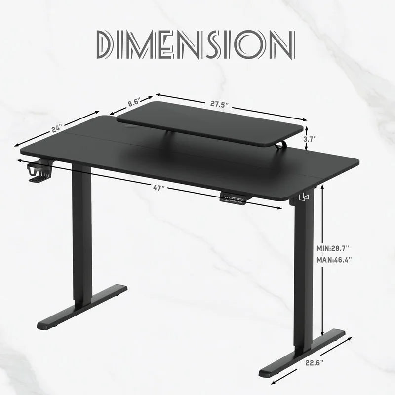 Homall Electric Height Adjustable Standing Desk with Monitor Stand Lifting Range 28~46" Stand Up Office Desk for Home Office