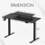 Homall Electric Height Adjustable Standing Desk with Monitor Stand Lifting Range 28~46" Stand Up Office Desk for Home Office