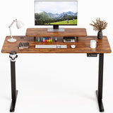 Homall Electric Height Adjustable Standing Desk with Monitor Stand Lifting Range 28~46" Stand Up Office Desk for Home Office