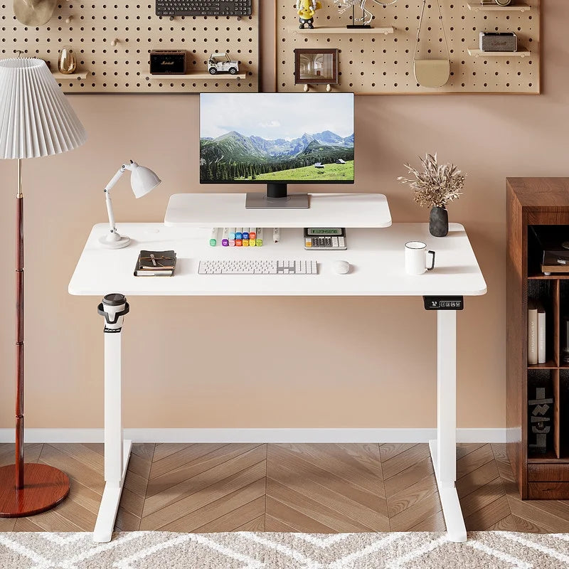 Homall  Electric Height Adjustable Standing Desk with Monitor Stand Lifting Range 28~46" Stand Up Office Desk for Home Office