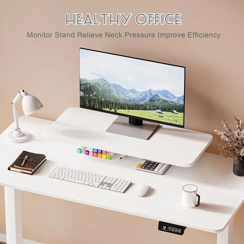Homall  Electric Height Adjustable Standing Desk with Monitor Stand Lifting Range 28~46" Stand Up Office Desk for Home Office