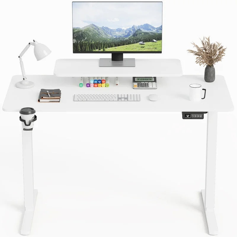 Homall  Electric Height Adjustable Standing Desk with Monitor Stand Lifting Range 28~46" Stand Up Office Desk for Home Office