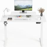 Homall  Electric Height Adjustable Standing Desk with Monitor Stand Lifting Range 28~46" Stand Up Office Desk for Home Office