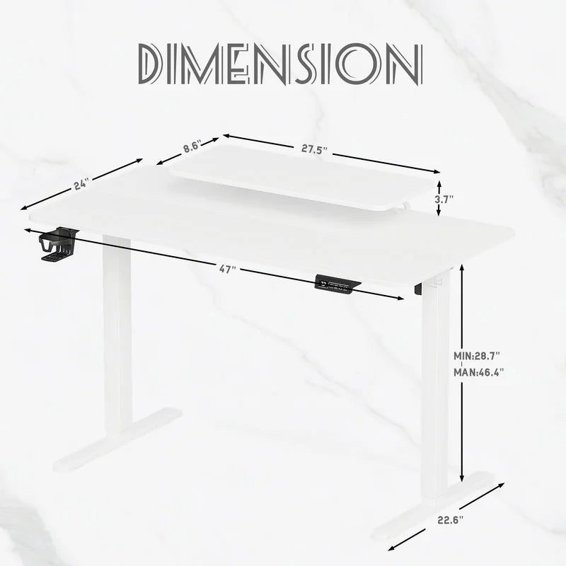 Homall  Electric Height Adjustable Standing Desk with Monitor Stand Lifting Range 28~46" Stand Up Office Desk for Home Office