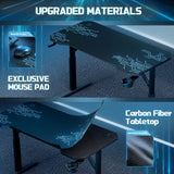 Homall Height Adjustable Gaming Desk T-Shaped Office Desk with Mouse Pad, Cup Holder, and Headphone Hooks