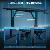 Homall Height Adjustable Gaming Desk T-Shaped Office Desk with Mouse Pad, Cup Holder, and Headphone Hooks