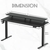 Homall  Electric Height Adjustable Standing Desk with Monitor Stand Lifting Range 28~46" Stand Up Office Desk for Home Office