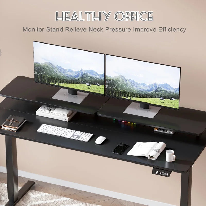 Homall  Electric Height Adjustable Standing Desk with Monitor Stand Lifting Range 28~46" Stand Up Office Desk for Home Office