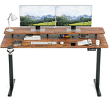 Homall  Electric Height Adjustable Standing Desk with Monitor Stand Lifting Range 28~46" Stand Up Office Desk for Home Office