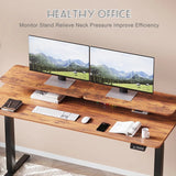 Homall  Electric Height Adjustable Standing Desk with Monitor Stand Lifting Range 28~46" Stand Up Office Desk for Home Office