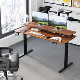 Homall  Electric Height Adjustable Standing Desk with Monitor Stand Lifting Range 28~46" Stand Up Office Desk for Home Office