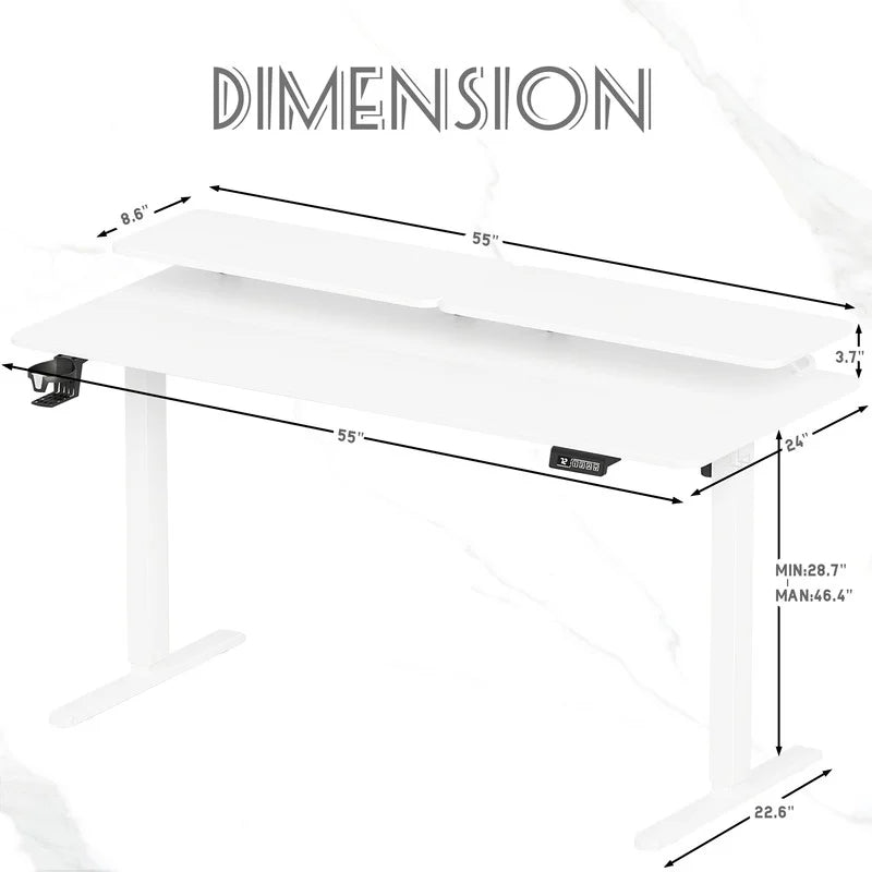 Homall Electric Height Adjustable Standing Desk with Monitor Stand Lifting Range 28~46" Stand Up Office Desk for Home Office