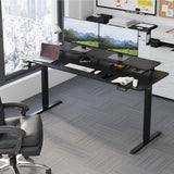 Homall  Electric Height Adjustable Standing Desk with Monitor Stand Lifting Range 28~46" Stand Up Office Desk for Home Office