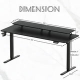 Homall  Electric Height Adjustable Standing Desk with Monitor Stand Lifting Range 28~46" Stand Up Office Desk for Home Office