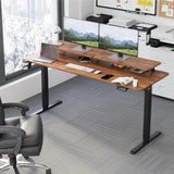 Homall  Electric Height Adjustable Standing Desk with Monitor Stand Lifting Range 28~46" Stand Up Office Desk for Home Office