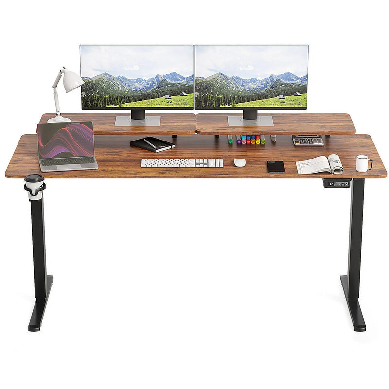Homall  Electric Height Adjustable Standing Desk with Monitor Stand Lifting Range 28~46" Stand Up Office Desk for Home Office