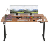 Homall  Electric Height Adjustable Standing Desk with Monitor Stand Lifting Range 28~46" Stand Up Office Desk for Home Office