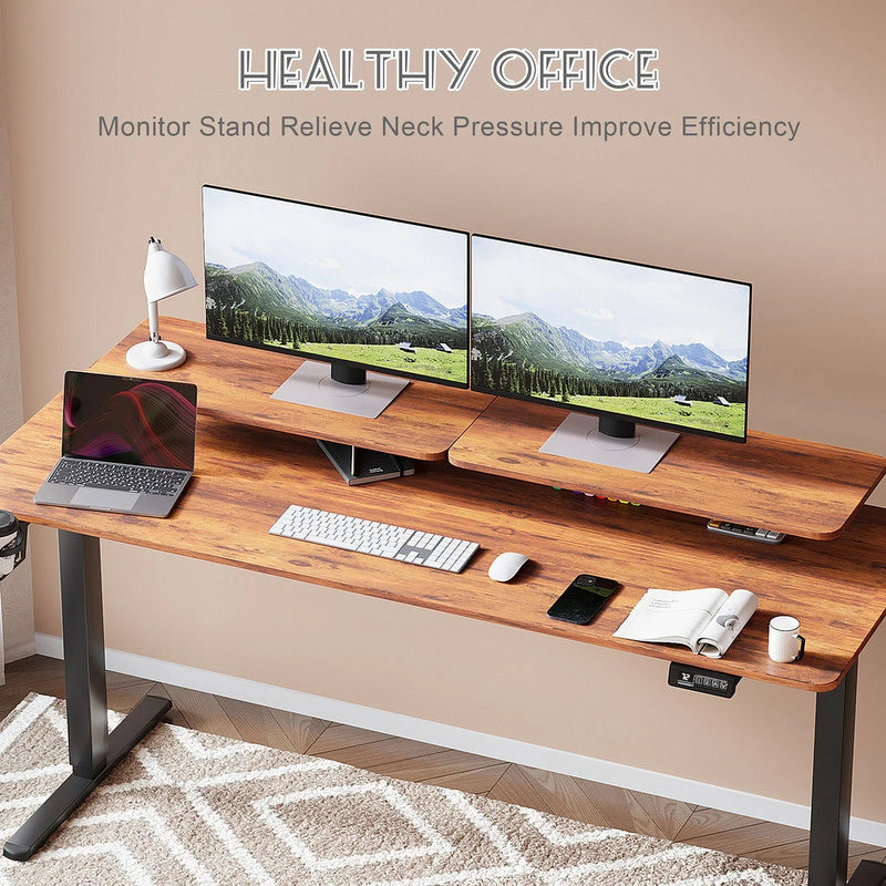 Homall  Electric Height Adjustable Standing Desk with Monitor Stand Lifting Range 28~46" Stand Up Office Desk for Home Office