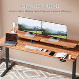 Homall  Electric Height Adjustable Standing Desk with Monitor Stand Lifting Range 28~46" Stand Up Office Desk for Home Office