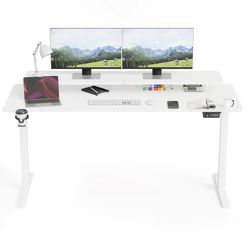 Homall  Electric Height Adjustable Standing Desk with Monitor Stand Lifting Range 28~46" Stand Up Office Desk for Home Office