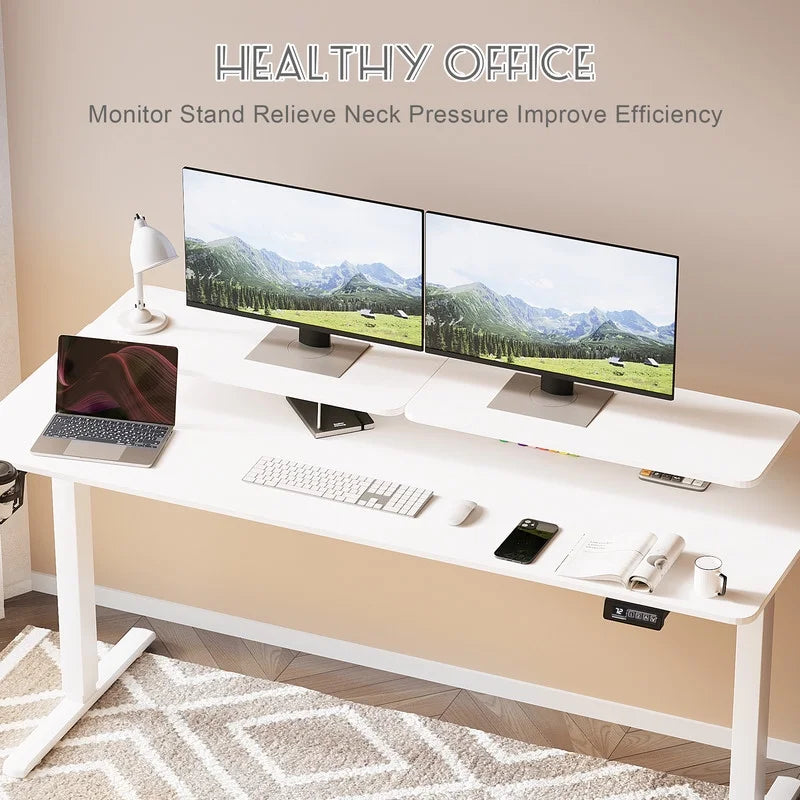 Homall  Electric Height Adjustable Standing Desk with Monitor Stand Lifting Range 28~46" Stand Up Office Desk for Home Office