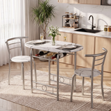 Homall 3 Piece Wood and Metal Dining set, Small dining table for 2 ,for Living Room, Dining Room, Kitchen