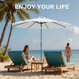 Vyrox 9 FT Outdoor Patio Umbrella, Market Umbrella, Deck Umbrella, Garden Table Umbrella with Push Button Tilt, Crank & 8 Sturdy Ribs