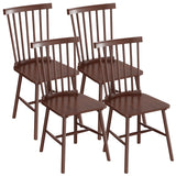 Homall Wood Windsor Dining Chair Set of 4,Farmhouse Spindle Back Chair for Kitchen & Dining Room, Brown