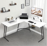 Lacoo Home Office Writing Desk Modern L-Shape Computer Desk, Black