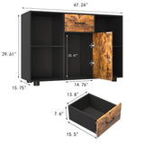 Homall Storage Cabinet with 1 Drawer 1 Doors 2 Shelves, Accent Side Cabinet, Wooden Sideboard Storage Organizer