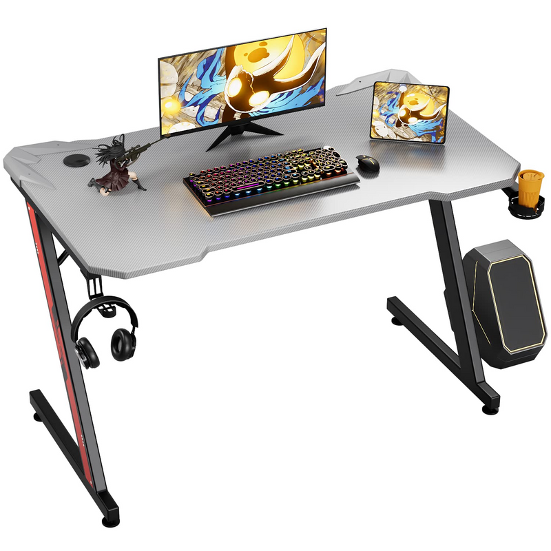 Homall 44in Gaming Desk Z Shaped PC Gaming Table Home Office Workstation