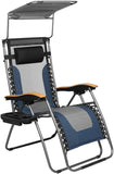 Homall Zero Gravity Chair Padded Seat Folding Recliner with Sun Shade Cup Holder Pillow Adjustable Camping Lounge Chair for Patio Garden Beach