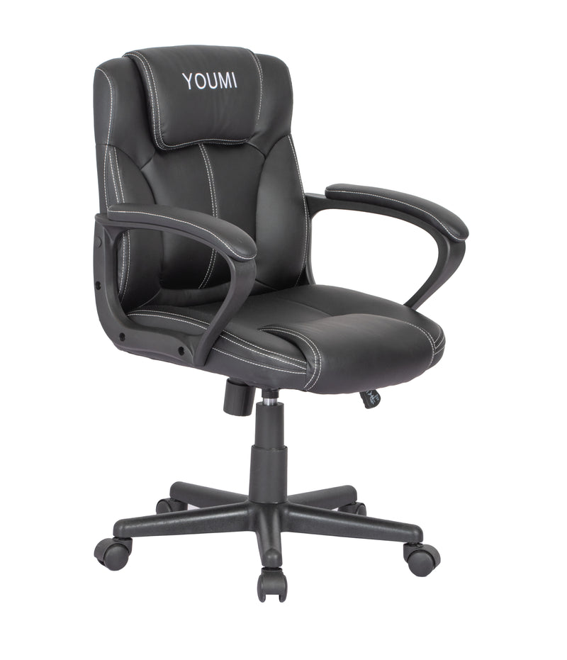 Youmi Mid Back Office Chair Computer Chair PU Leather Executive Desk Chair