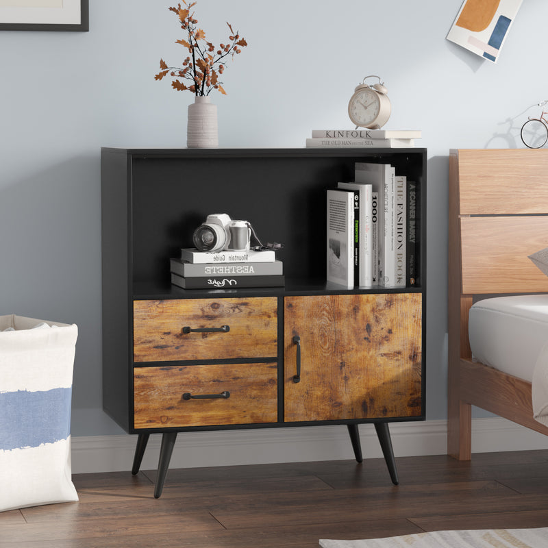 Homall Storage Cabinet with 2 Drawer 1 Doors 1 Shelves, Accent Side Cabinet, Wooden Sideboard Storage Organizer