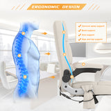 Homall Fabric Office Chair with Massage Function, Adjustable Tilt Angle and Flip-up Arms Executive Computer Chair