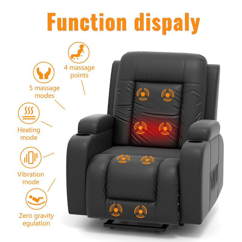 Homall PU Leather Power Lift Assist Recliner Chair, with USB Charging and Seat Side Lift Button for Elderly