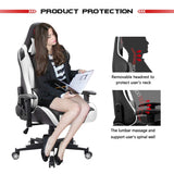 Devoko Pioneer Series Gaming Chair (White) - Furniwell