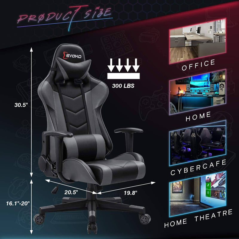 Homall Ergonomic Gaming Chair Racing Style Adjustable Height High-Back PC Computer Chair