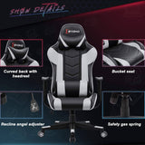 Homall Ergonomic Gaming Chair Racing Style Adjustable Height High-Back PC Computer Chair