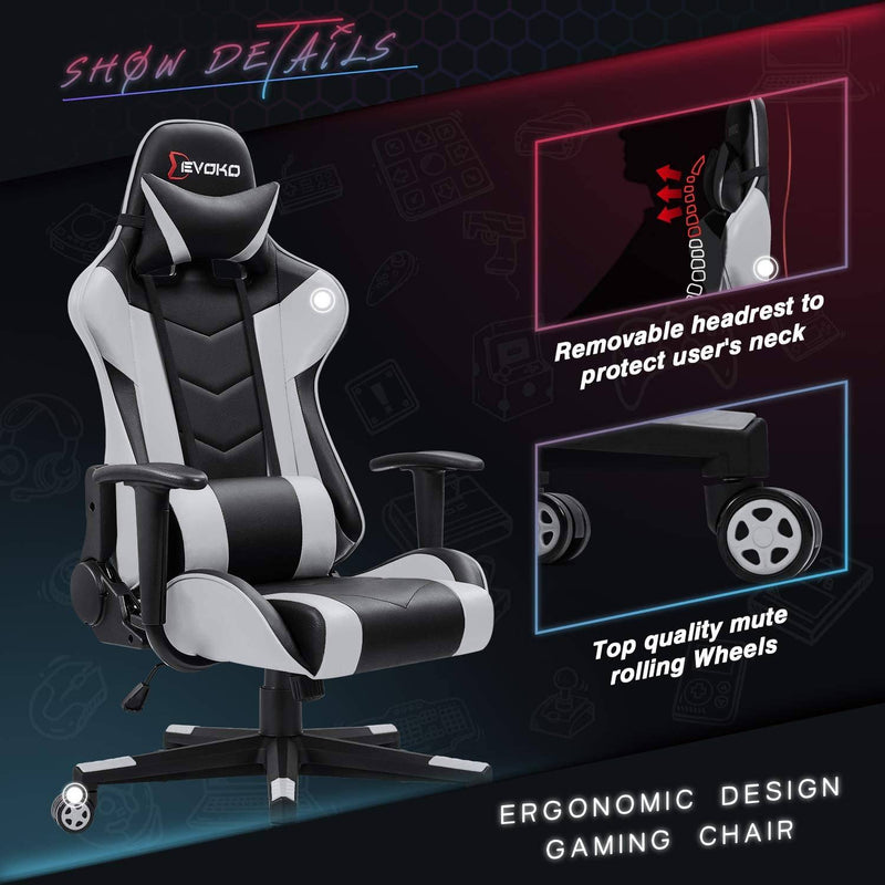 Homall Ergonomic Gaming Chair Racing Style Adjustable Height High-Back PC Computer Chair