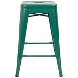 Homall 24 Inches Metal Bar Stools Indoor-Outdoor Counter Height Stackable Stools Set of 4